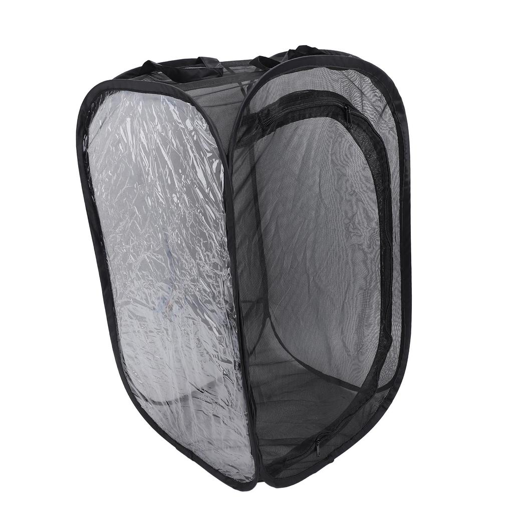 Outdoor Mesh Plant Enclosure Black Collapsible Mesh Cage for Plant Greenhouses Observation Rooms