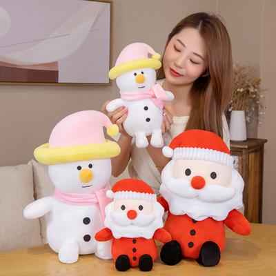 Короткая плюшевая игрушка, милая кукла Санта-Клауса, снеговика, детская комфортная подушка, рождественский подарок для мальчиков и девочек