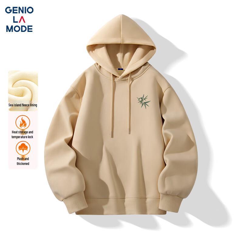 GENIOLAMODE Men's Fleece-Lined Hooded Sweatshirt