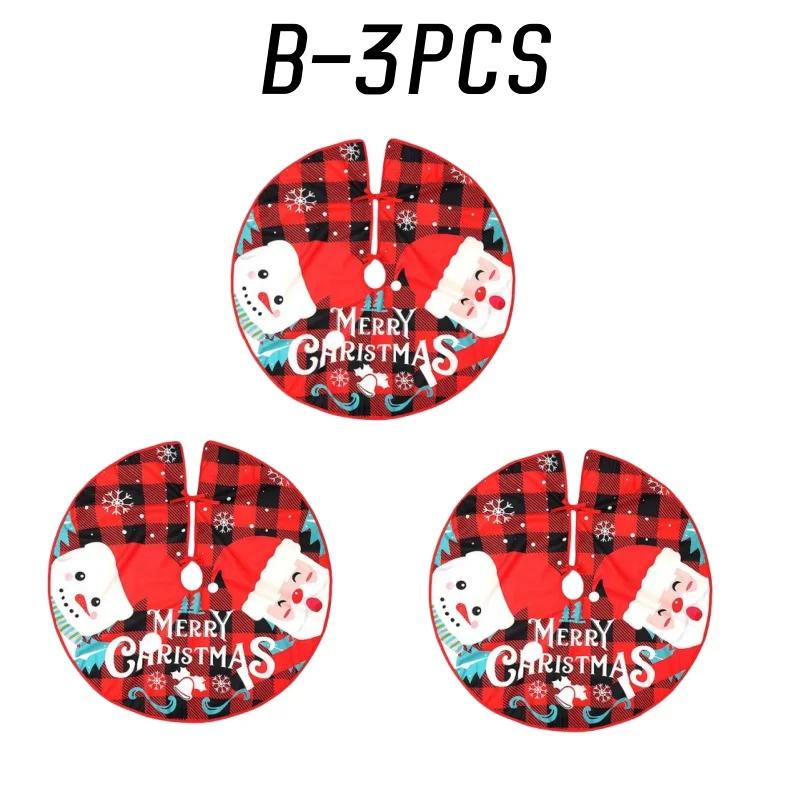 90CM Round Christmas Tree Skirt Elk Snowman Mat Christmas Decoration Parlor Carpet Home Decorations Christmas Tree Foot