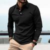 Men Shirt Buttoned Turn-down Collar Long Sleeves Solid Mid Length Pullover Color Casual Business Style Top