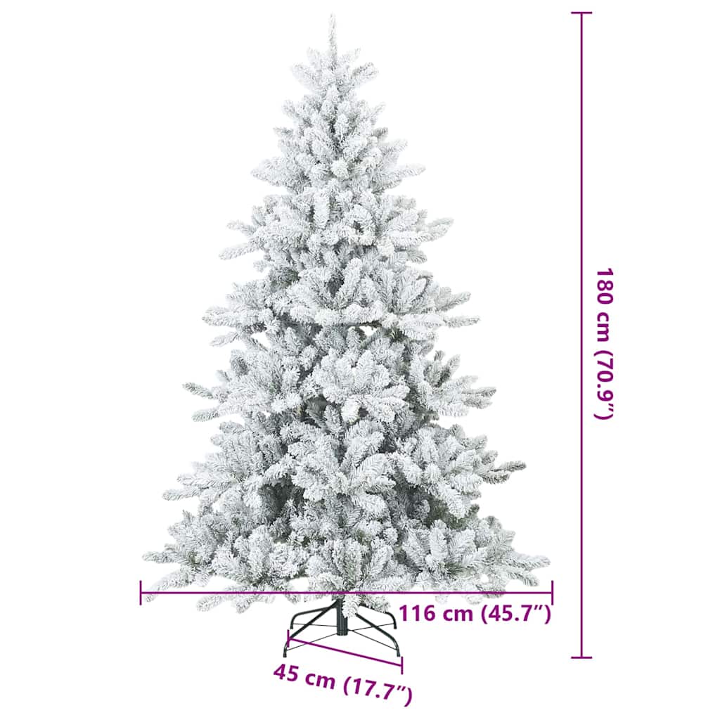 Artificial Foldable Christmas Tree White 180 cm PVC and Steel