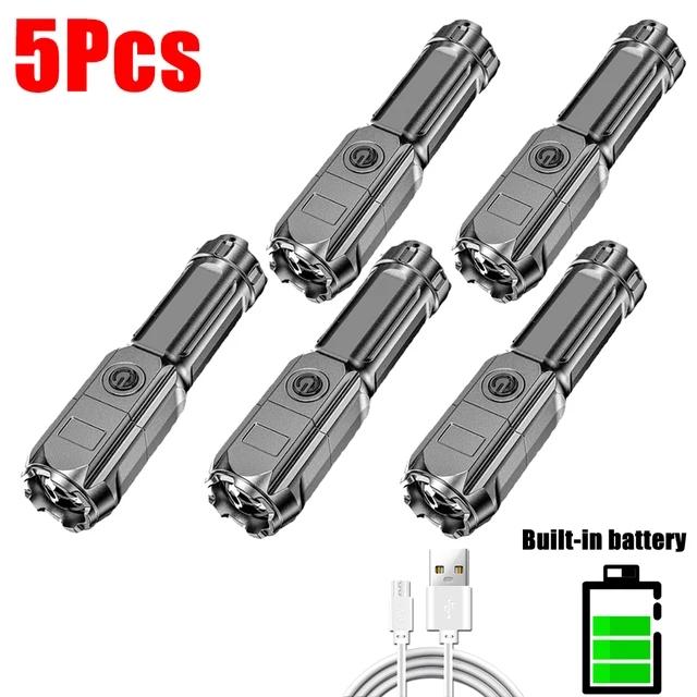 Мощный светодиодный фонарик USB перезаряжаемый фонарь портативный с зумом свет для кемпинга 3 режима освещения для пеших прогулок на открытом воздухе чрезвычайных ситуаций