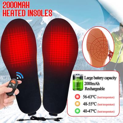 2000 мАч перезаряжаемые стельки с подогревом и дистанционным управлением, зимние грелки для ног для мужчин и женщин, лыжная походная обувь, вставная подкладка
