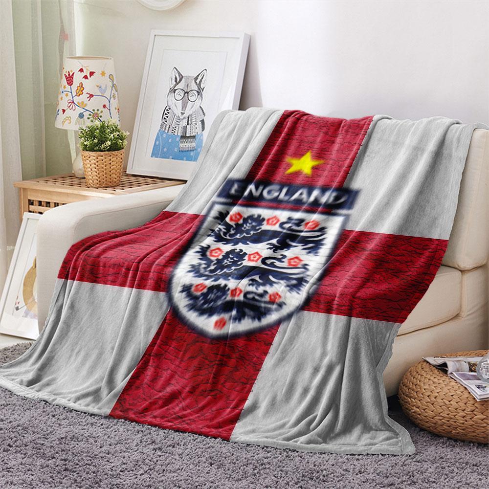 England football Printed Flannel Blanket, soft throw for bedroom sofa, washable,soccer fan merchandise, great gift.