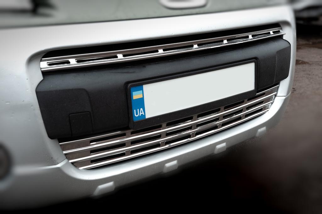 Накладки на решетку (2 част., нерж.) Carmos - Турецкая сталь для Peugeot Partner Tepee 2008-2018 гг