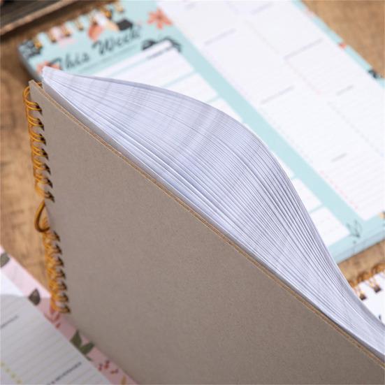 Magnetic Weekly Meal Planner Notebook Wall-Mounted Meal Planning Pad Grocery List Notepad Double Helix Tear-Off Shopping List Kitchen Organizer