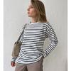 Long-sleeved Striped T-shirt Spring Fashion Trend Versatile Casual Round Neck Pure Cotton Striped T-shirt