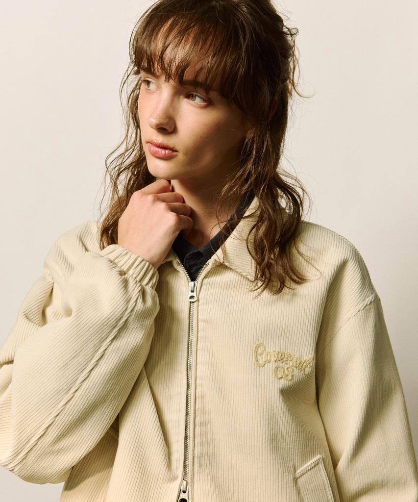 COVERNAT Corduroy Harrington Jacket Cream