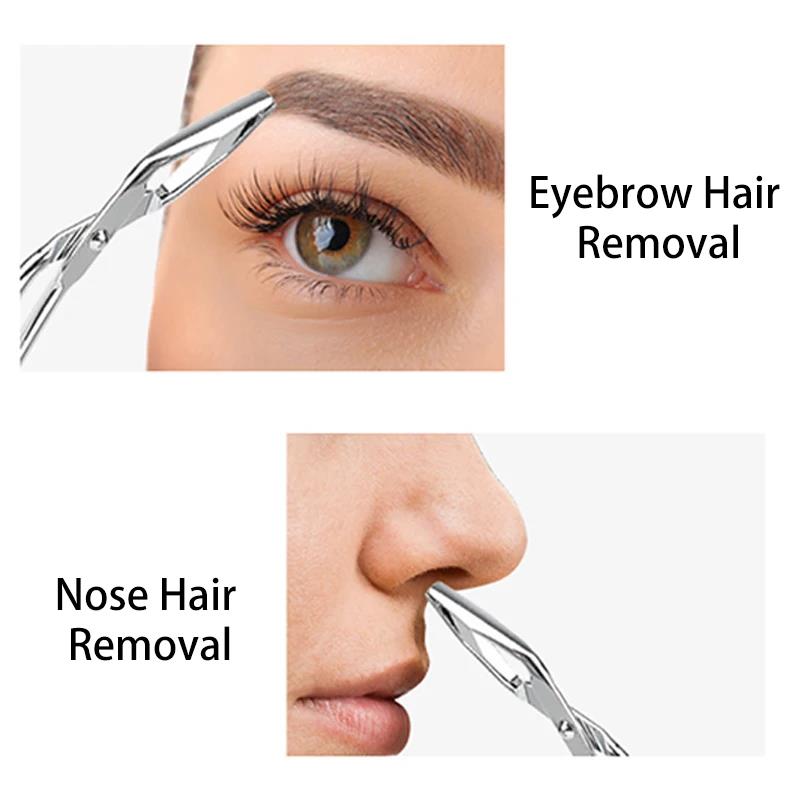 1Pcs Scissor Type Eyebrow Tweezer Fine Hairs Puller Eye Brow Nose Hair Removal Beauty Makeup Tools Accessories