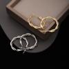 Vintage Simple Braid Round Circle Drop Earrings for Women Party Golden Silver Color Dangle Earrings Trendy Geometry Shape Jewelry Gift