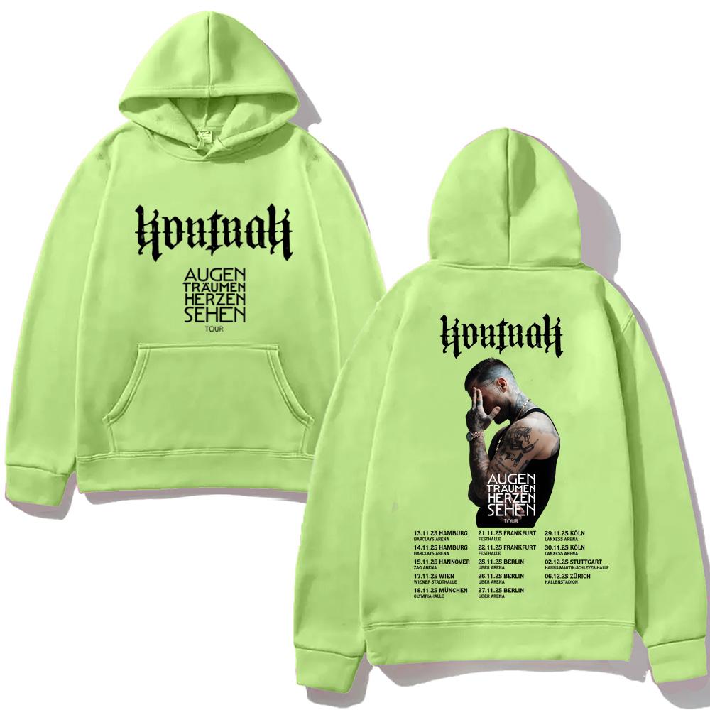 Kontra K 2025NEW Толстовка с графическим принтом Панк Свитшот AUGEN TRÄUMEN HERZEN SEHEN TOUR Популярная одежда Толстовки Унисекс Пуловеры