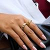 Yori Кольцо с текстурой плетеного твиста, блокировка цветов золото/серебро, литое, для женщин, 18K PVD покрытие, гипоаллергенные ювелирные изделия, подарок