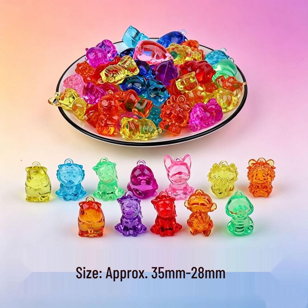 Acrylic Beetle Pendant: Transparent Cartoon Animal Ornament for Kids' Claw Machines and Amusement Park Blind Boxes.