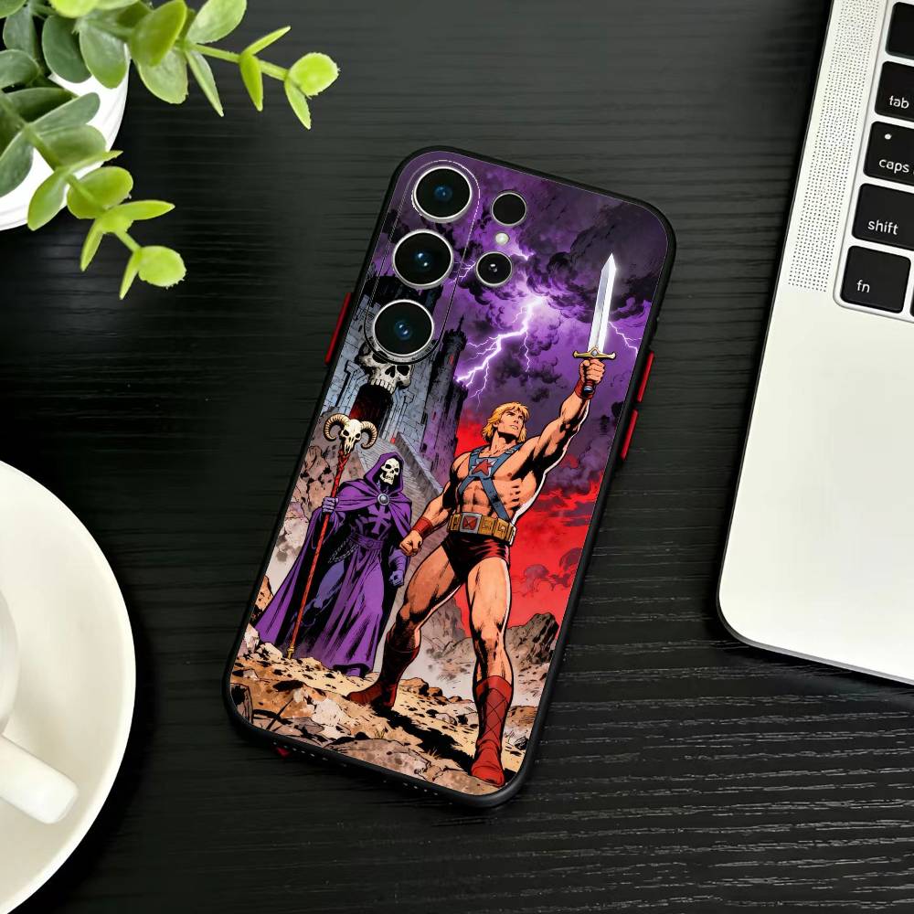Чехол для телефона P-MOTU He-Man для Samsung S26, S25, S24, S23, S22, S21, S20, Ultra, Plus, FE Черный Мягкий чехол