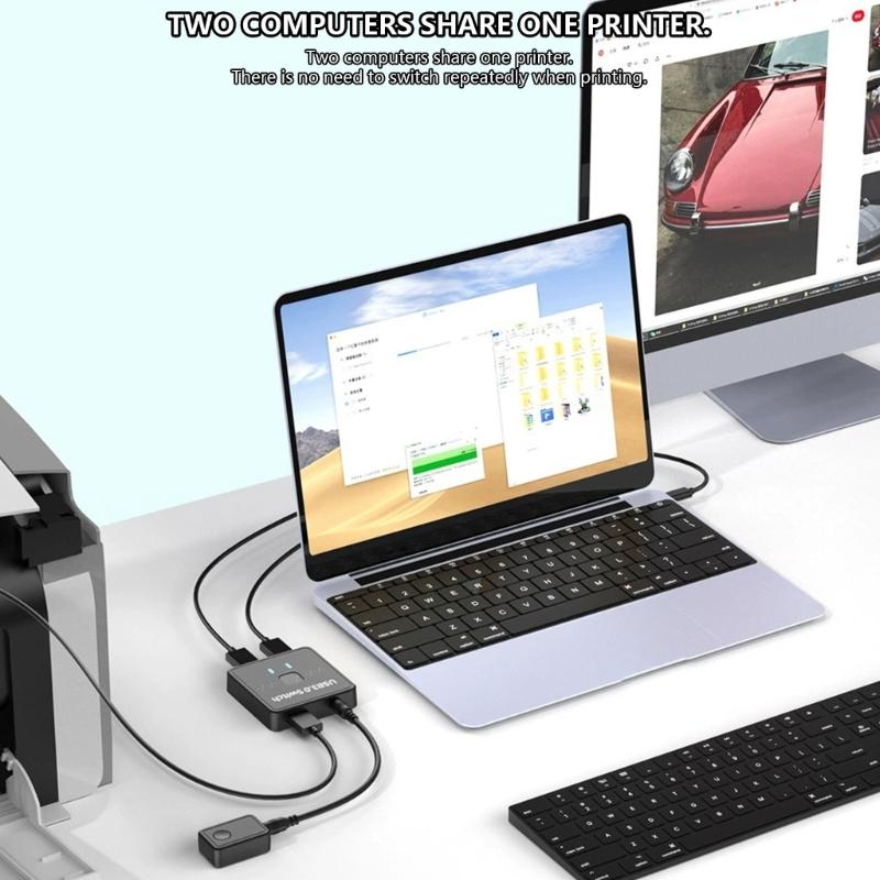 USB3.0 Switcher 2 Computer Sharing Keyboard and Mouse Printer Scanner Webcam 2 in 1 Out/1 in 2 Out USB Switcher Splitter