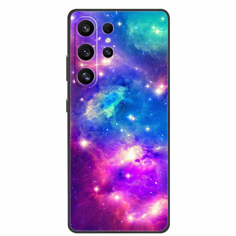 For Samsung Galaxy S26 Ultra Case Bumper Starry Sky Soft Silicone TPU Back Cover for Samsung S26 Ultra Phone Case Cute Cat Cover