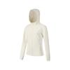 Hooded Solid Color Zipper Breathable Lightweight Jacket Women Jacket Oatmeal-White SC1240155A-WT30
