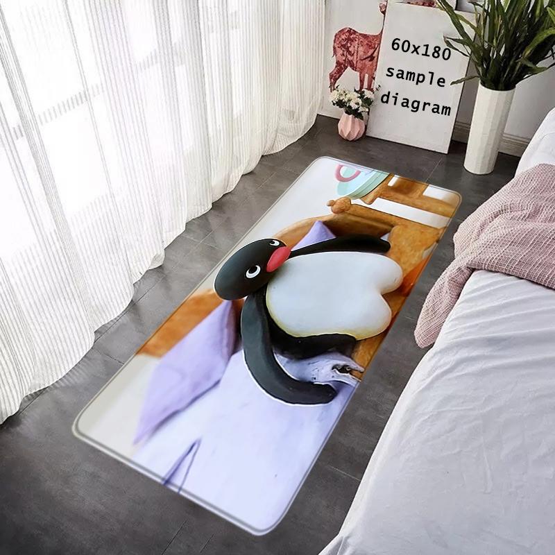Door Mats Cute Pingu Penguin Interior Foot Rug Welcome Floor Mat for Entryway Soft Hallway Carpet Kitchen Rugs Fluffy Home Decor