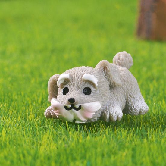 4 шт. миниатюрные фигурки щенков, украшение в виде мини-шнауцера, украшение на приборную панель автомобиля, статуя собаки из смолы для сада фей, бонсай, офисный стол