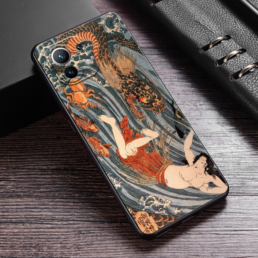 Японское искусство Хокусай Великая волна Чехол для телефона Для Xiaomi 13T 14T 15T 12T Pro Чехол Xiaomi 11Lite 5G POCO F8 F7 M7 X7 Pro Чехол