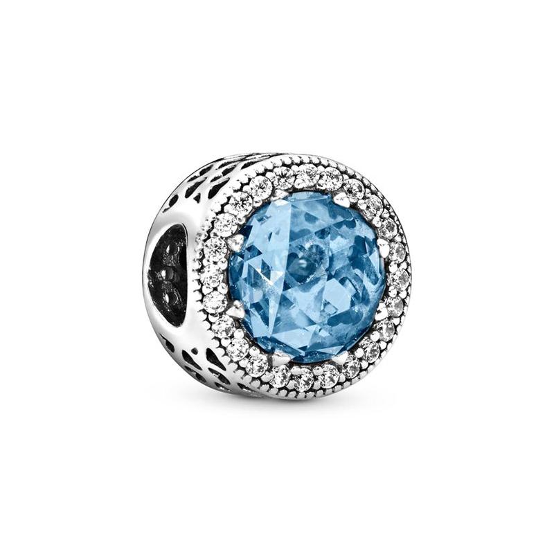 Pandora Solid color hollow inlaid charm 925 silver beads women's silver 791725NBS