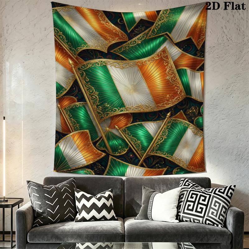 St.Patrick's Day Wall Tapestry Aesthetic Wall Hanging Printed Fabric Blanket Decorative Tapestries for Bedroom Living Room Home Decor