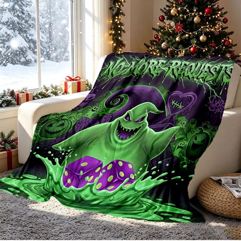 The Nightmare Before Christmas Pattern Blanket for Home Decoration, Bed, Sofa, Car Travel, Camping, Suitable for All Seasons, Birthday Christmas Gift