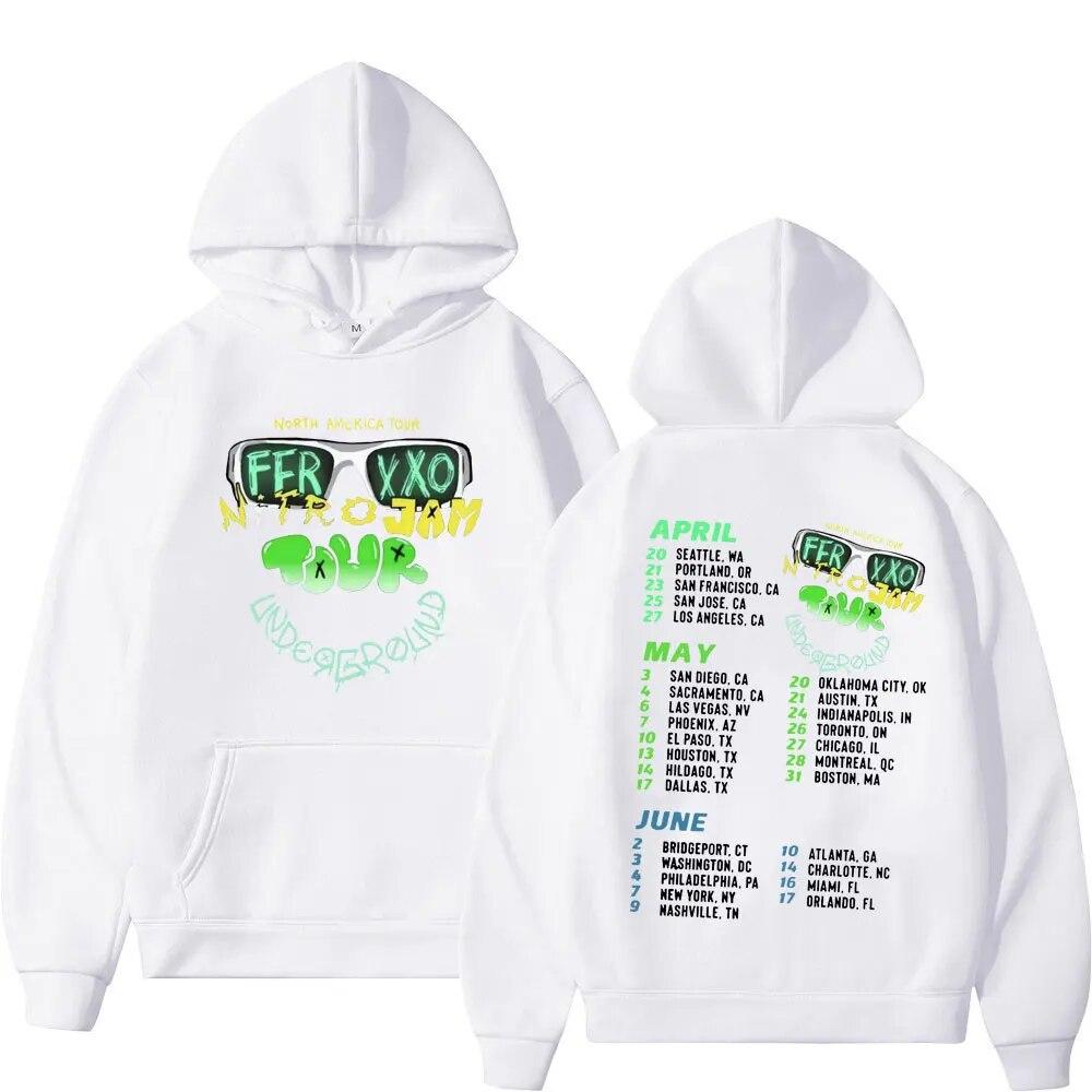 2023 Rapper Feid Ferxxo Tour Hoodie Unisex Women Fashion Aesthetics Oversized Sweatshirts Hip Hop Casual Long Sleeve Fleece Hoodies