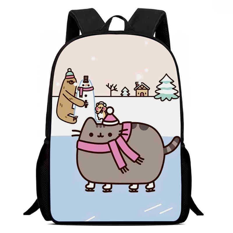 Детский рюкзак Pusheen Cat из ткани Оксфорд, дышащий, прочный, легкий, школьная сумка для учеников начальной школы