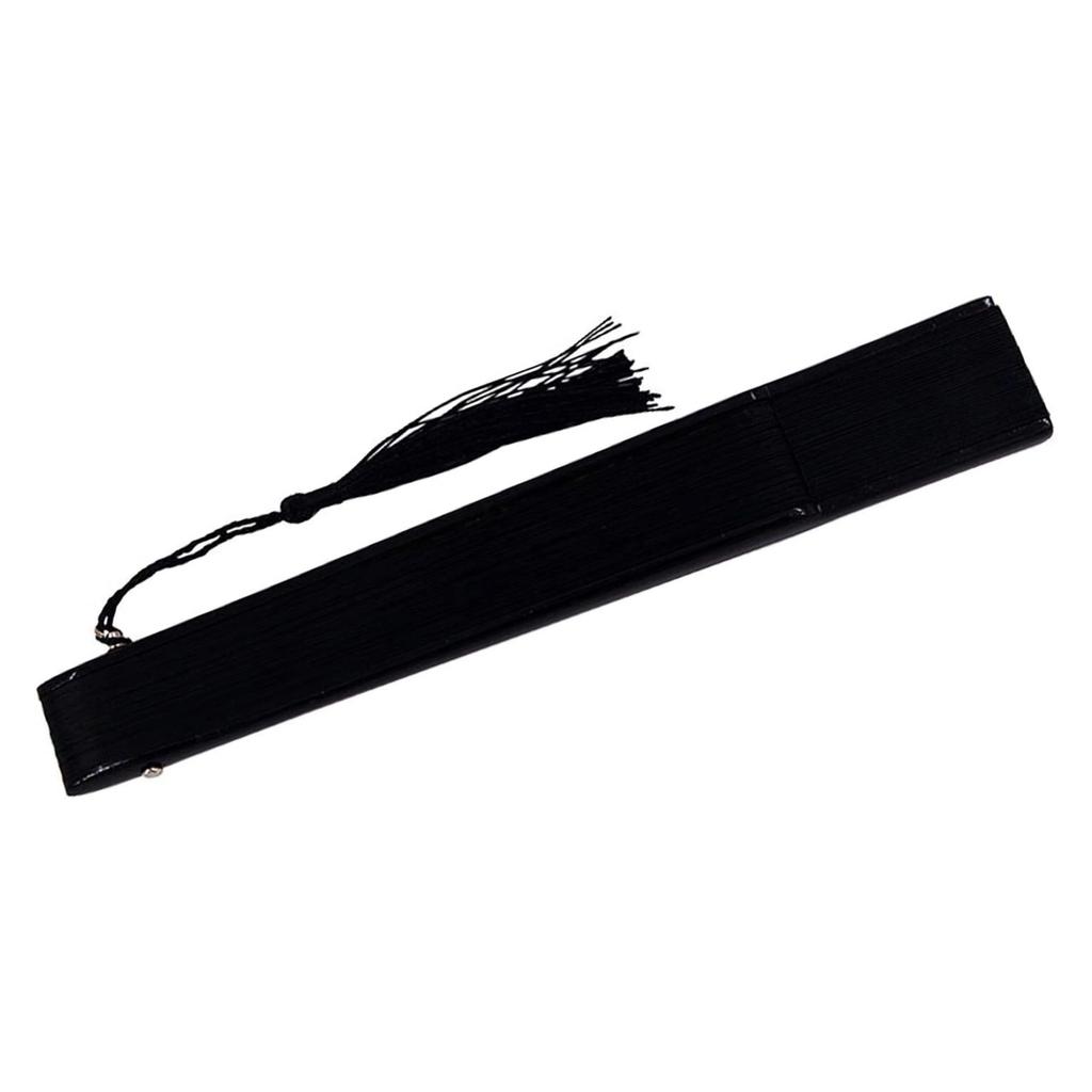 Винтажный черный бамбуковый складной веер – Ручная работа, Ретро китайский/японский стиль, 21,01 см, Легкий и прочный