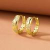 Huitan Chic Gold Color Hoop Earrings Female Exquisite Shiny Cubic Zirconia Ear Accessories Low-key Daily Wearable Party Jewelry