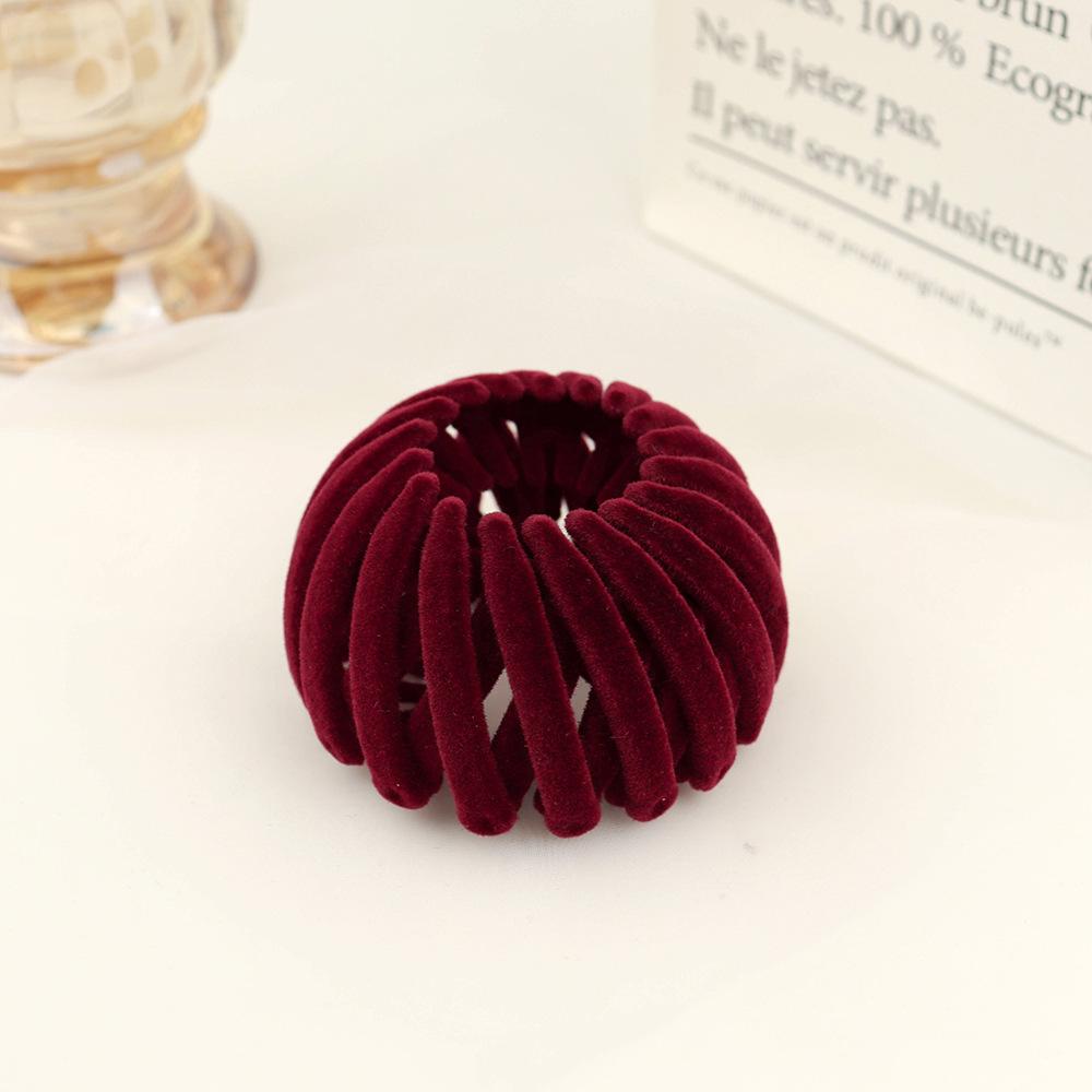 Новая бархатная заколка для волос в виде птичьего гнезда, коготь, пряжка из конского хвоста, однотонная расширяющаяся заколка для волос для женщин и девочек, аксессуары для волос с хвостиком