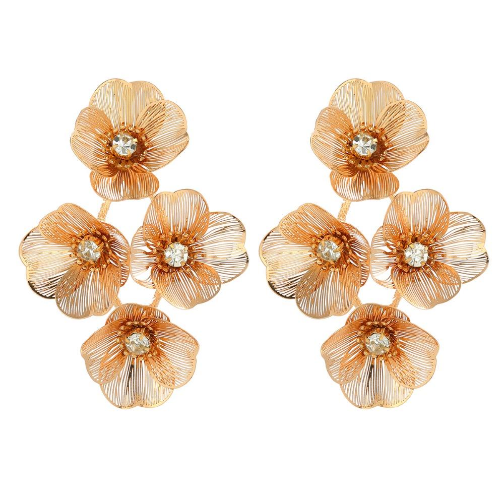 Роскошные преувеличенные цветочные серьги-подвески из цинкового сплава, длинные висячие серьги с цветочными кисточками, банкетные