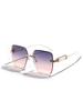 Очки без оправы Diamond Cut Square Sunglasses Men's Semi-Metal Sunglasses Women's
