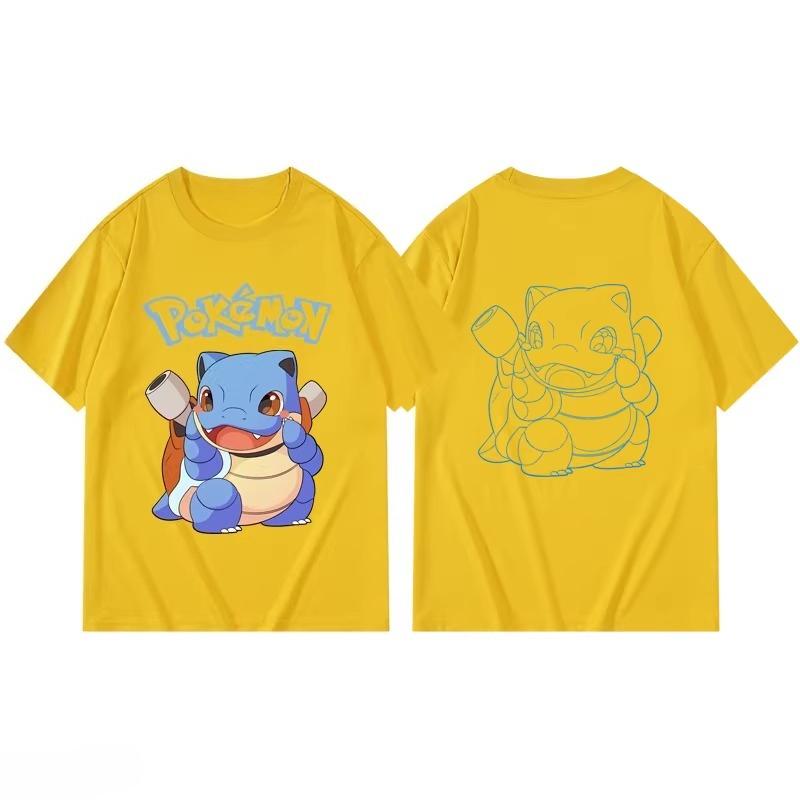 Potdemiel Summer New Pikachu Print Children's Cotton T-Shirt, Boys and Girls, Comfortable and Breathable Children's T-Shirt