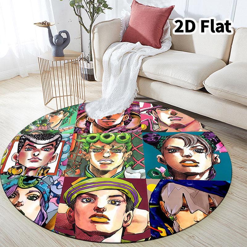 Ковер круглый ковер JoJo's Bizarre Adventure для гостиной, спальни, дивана, игровой комнаты, нескользящий коврик для пола