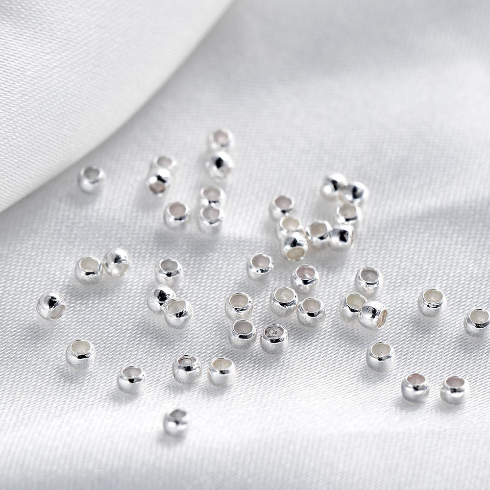 100pcs 1.2 1.5 2mm Stopper Spacer Beads Copper Plating Gold Color Hole Ball Crimp End Beads For Diy Jewelry Making Supplies