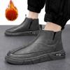 Зимние ботинки мужские высокие ботинки мужские зимние новые бархатные теплые хлопковые ботинки британский стиль мужские утолщенные хлопковые ботинки Tide