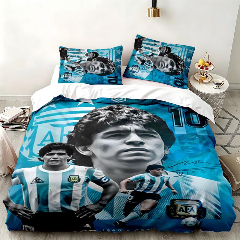 Diego Maradona 3pc set Perfect for bedroom use Comfortable bedding set includes a duvet cover and two pillowcases Ideal birthday or Christmas gift