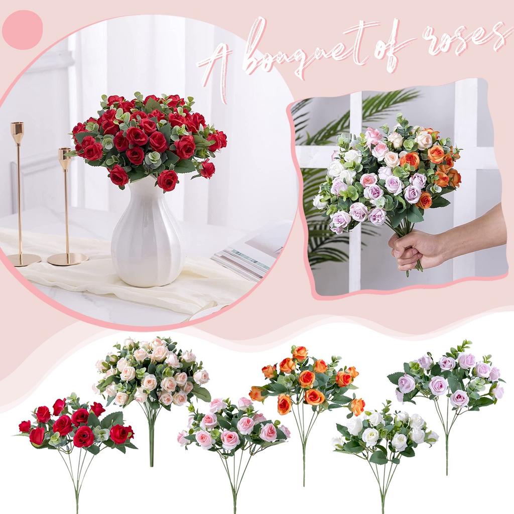 Букет из искусственных роз, украшение для гостиной, цветы, свадебный садовый комплект скатертей, искусственные цветы