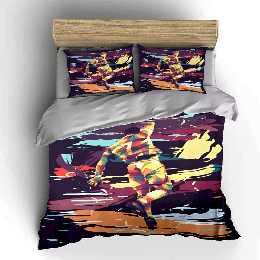 Colorful cricketer abstract illustration. Bedding sets Duvet cover sets Duvet covers Pillowcases(1 * Duvet Cover 2 * Pillowcases without duvet insert)