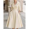 Elegant Satin Long Sleeve Dress With High Waist For Business And Street Style Women