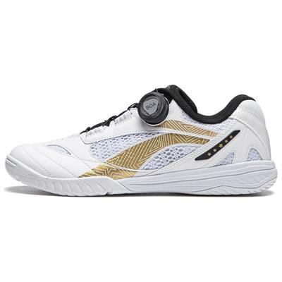 Li Ning Устойчивые к истиранию Низкие кроссовки для настольного тенниса Унисекс Белый Золотой Черный APPU005-2