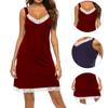 Trendy Lady Nightie Dress Enchanting Floral Edge Soft Backless Lady Sleepwear for Sleeping