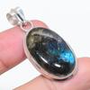 Натуральный лабрадорит драгоценный камень 925 стерлинговое серебро ювелирный кулон 1,81" O6a89