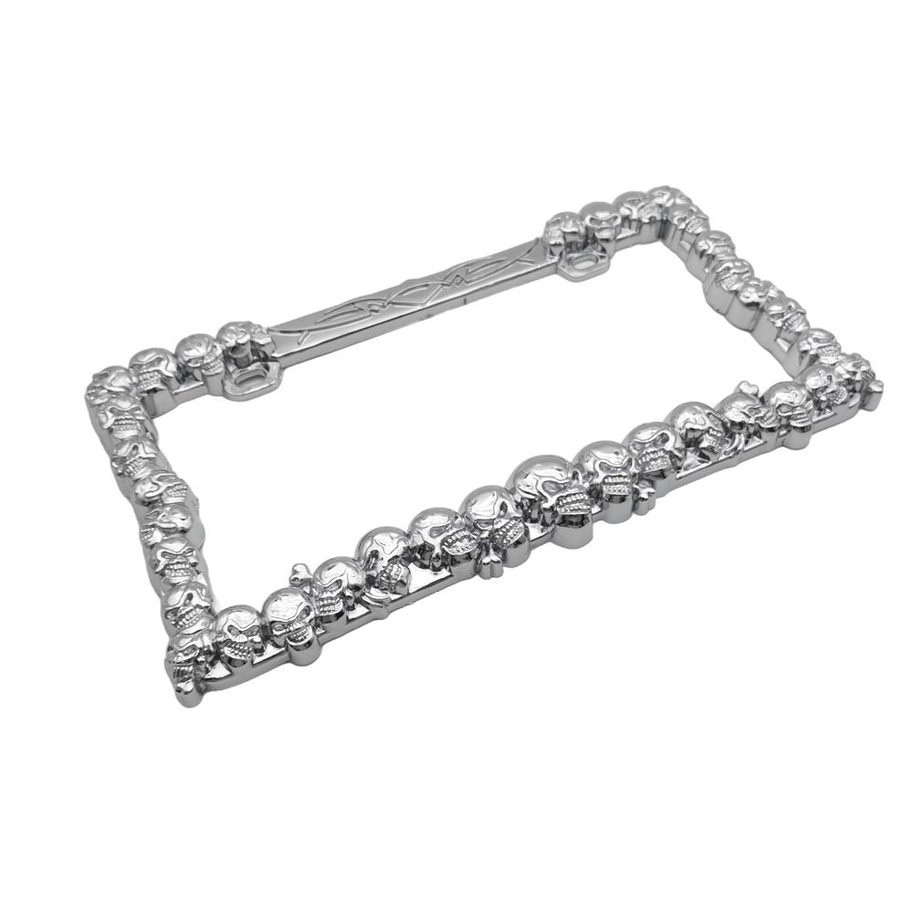 2Pcs ABS Skull Pattern License Plate Holder for American Standard License Plate Frame Accessories Parts Mecico Canada License Plate Covers Frames 6