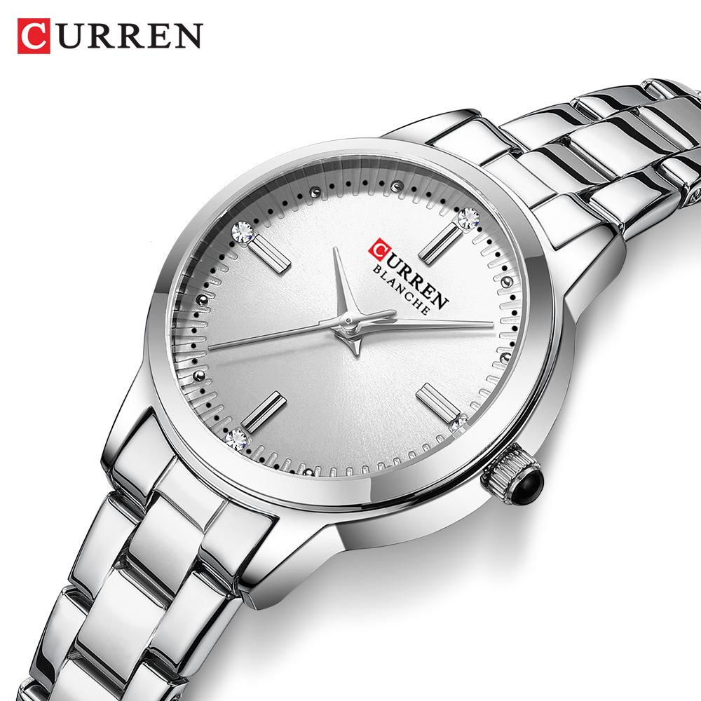 Женские кварцевые часы CURREN 9094, Маленький циферблат, Стальной браслет, Инкрустация стразами, Корейский стиль моды.