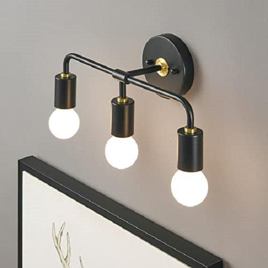 Nautical Antique Three Light Wall Sconce| Black Brass Wall Hanging Light | Mid Century Modern Lighting