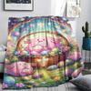 1Pc Easter Pokemon Print Flannel Blanket, High quality Comfortable for All Seasons, Home Decor, Warmth and Comfort, Perfect for Christmas Gifts